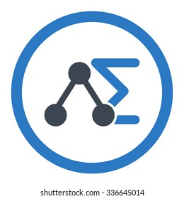 Chemical Analysis vector icon. Style is bicolor flat rounded symbol, smooth blue colors, rounded angles, white background.