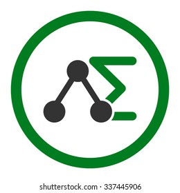 Chemical Analysis vector icon. Style is bicolor flat rounded symbol, green and gray colors, rounded angles, white background.