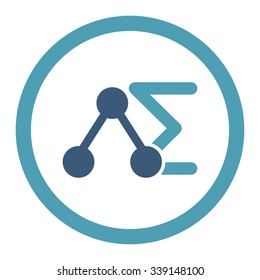 Chemical Analysis vector icon. Style is bicolor flat rounded symbol, cyan and blue colors, rounded angles, white background.