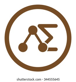Chemical Analysis vector icon. Style is flat rounded symbol, brown color, rounded angles, white background.