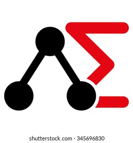 Chemical Analysis vector icon. Style is bicolor flat symbol, intensive red and black colors, rounded angles, white background.