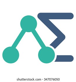 Chemical Analysis vector icon. Style is bicolor flat symbol, cobalt and cyan colors, rounded angles, white background.
