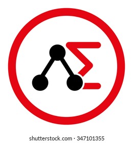 Chemical Analysis vector icon. Style is bicolor flat rounded symbol, intensive red and black colors, rounded angles, white background.