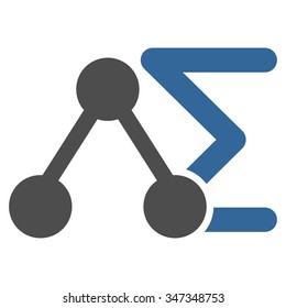 Chemical Analysis vector icon. Style is bicolor flat symbol, cobalt and gray colors, rounded angles, white background.
