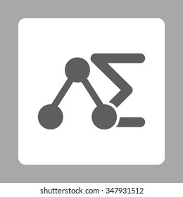 Chemical Analysis vector icon. Style is flat rounded square button, dark gray and white colors, silver background.