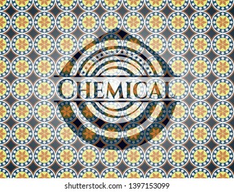 Chemical arabesque style badge. arabic decoration.