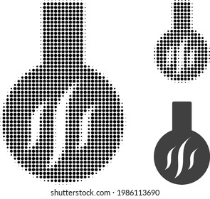 Chemical aroma halftone dotted icon. Halftone pattern contains round elements. Vector illustration of chemical aroma icon on a white background.