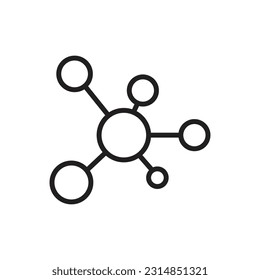 Chemical Atom Outline Icon Vector Illustration