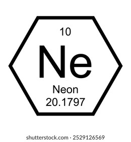 chemical atomic periodic symbol icon neon illustration design