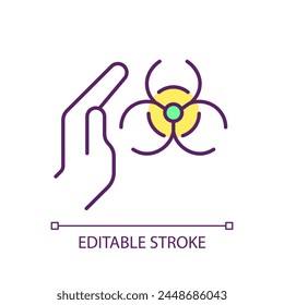 Chemical avoidance RGB color icon. Green chemistry. Non toxic substances. Chemical processes, environmental impact. Isolated vector illustration. Simple filled line drawing. Editable stroke