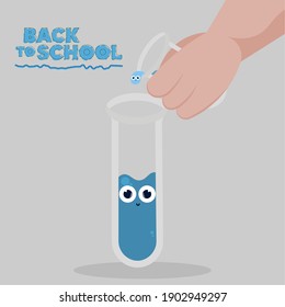 Chemical Back to school in grey Backgorund animated icon- Vector