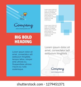 Chemical beaker  Company Brochure Title Page Design. Company profile, annual report, presentations, leaflet Vector Background