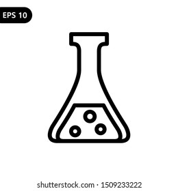Chemical beaker glass icon vector illustration logo template. Eps10
