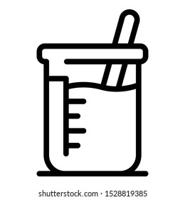 Chemical beaker icon. Outline chemical beaker vector icon for web design isolated on white background