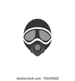 Chemical and biological mask logo icon,special force mask icon