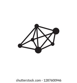 Chemical Bond Icon In Flat Style Vector. Black Molecule Icon Vector Illustration.