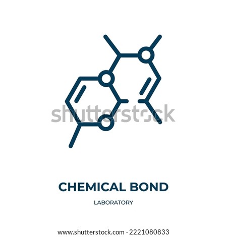 Chemical bond icon. Linear vector illustration from laboratory collection. Outline chemical bond icon vector. Thin line symbol for use on web and mobile apps, logo, print media.