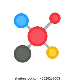 chemical bond simple flat icon illustration