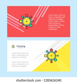 Chemical bonding abstract corporate business banner template, horizontal advertising business banner.