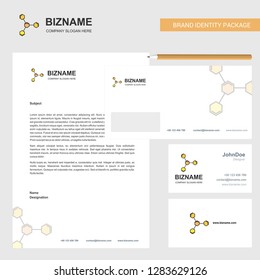 Chemical bonding Business Letterhead, Envelope and visiting Card Design vector template