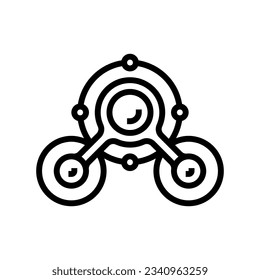 vector de icono de línea de ingeniero de enlaces químicos. signo de ingeniero de vínculos químicos. símbolo de contorno aislado ilustración negra