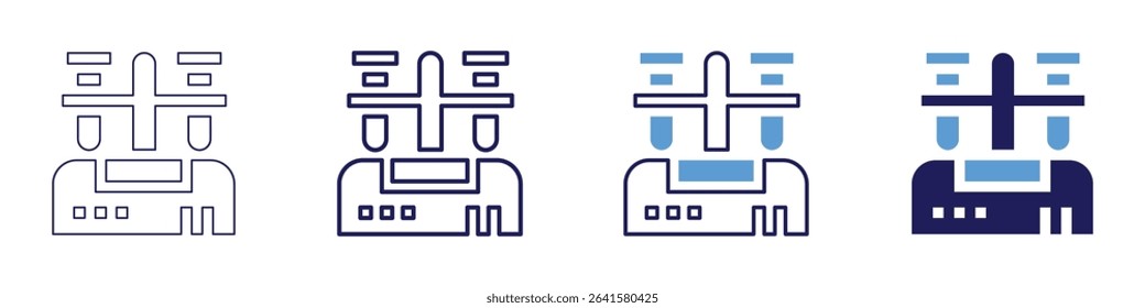 Chemical bonds icon in 4 different styles. Thin Line, Line, Bold Line, Duotone. Duotone style. Editable stroke.