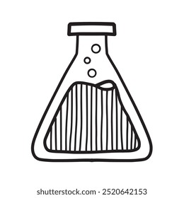 Botella química dibujada a mano Doodle ilustración