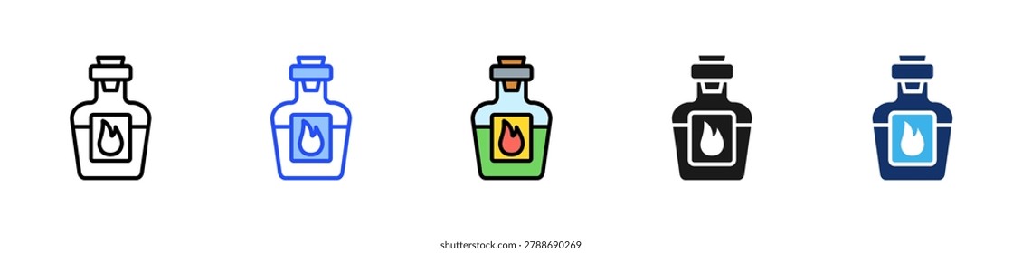 Chemical Bottle Icon Collection With Multiple Styles