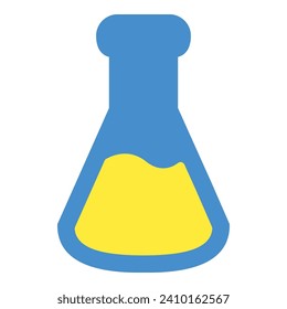 chemical bottle, chemical icon or logo illustration flat color style