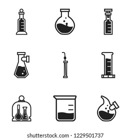 Chemical bottle icon set. Simple set of 9 chemical bottle vector icons for web design isolated on white background