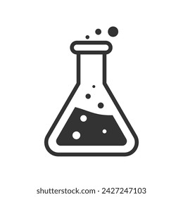 chemical bottle icon vector logo illustration. black isolated white background