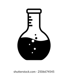 Chemisches Flaschensymbol, Vektorlogo-Abbildung. schwarz einzeln auf weißem Hintergrund