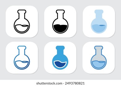 chemical bottle icons with various design styles