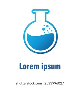 chemical bottle logo icon for science group or company
