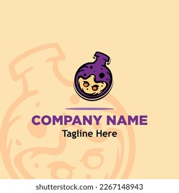 chemical bottle logo simple icon design illustration