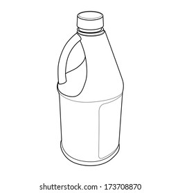 Chemical Bottle out line vector 