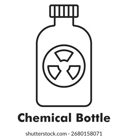 Chemical Bottle Outline Icon Vector Illustration