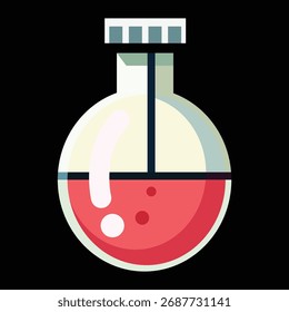 Botella química para la ilustración del diseño del Vector de la Ciencia