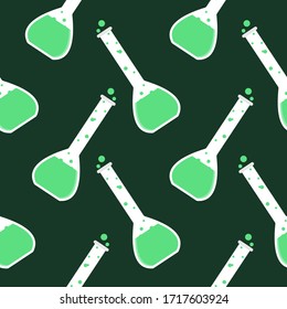 ilustración vectorial de patrón transparente de botella química 