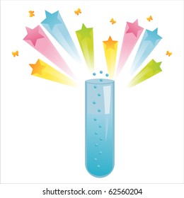 chemical bottle with splash