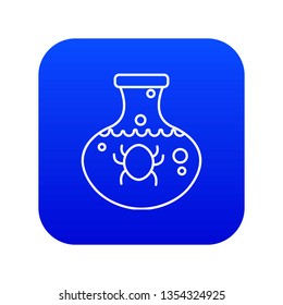 Chemical bug icon blue vector isolated on white background