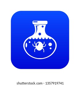 Chemical bug icon blue vector isolated on white background