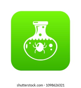 Chemical bug icon green vector isolated on white background