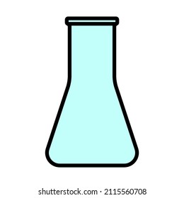 Icono de las bombillas químicas. Contorno de negrita editable con diseño de relleno de color. Ilustración vectorial.