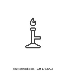 Chemical burner line icon. linear style sign for mobile concept and web design. Alcohol burner outline vector icon. Symbol, logo illustration. Vector graphics