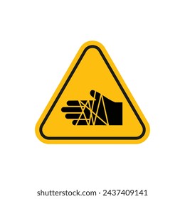 Chemical Burns Hazard Sign Vector Line Icon illustration.