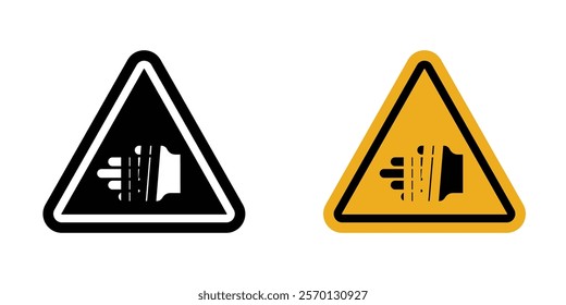 Chemical burns hazard sign vectors in flat syle