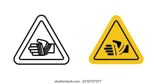 Chemical burns hazard signs vectors set in black and red colors on white background.