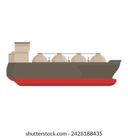 Chemical cargo ship icon cartoon vector. Gas carrier ship. Equipment container