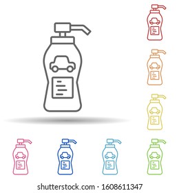 Chemical carwash in multi color style icon. Simple thin line, outline vector of car wash icons for ui and ux, website or mobile application